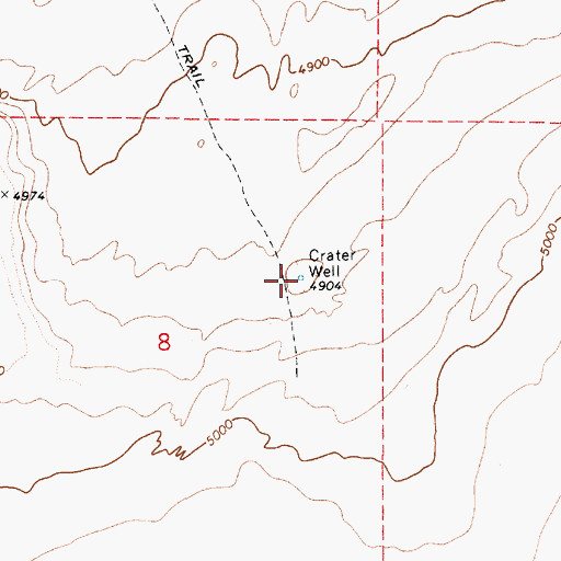 Topographic Map of Crater Well, AZ