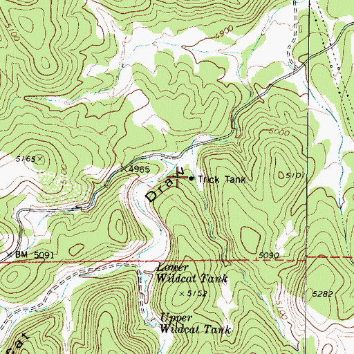 Topographic Map of Trick Tank, AZ