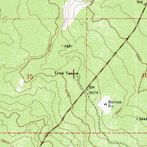 Topographic Map of Trick Tank, AZ