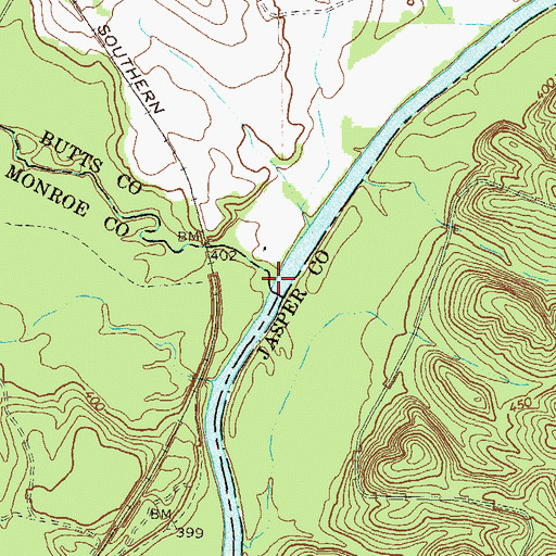 Topographic Map of Big Sandy Creek, GA