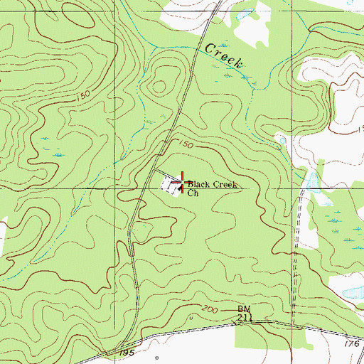 Topographic Map of Black Creek Church, GA