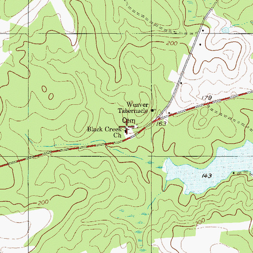 Topographic Map of Black Creek Church, GA