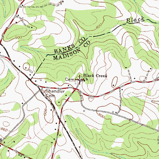 Topographic Map of Black Creek Church, GA