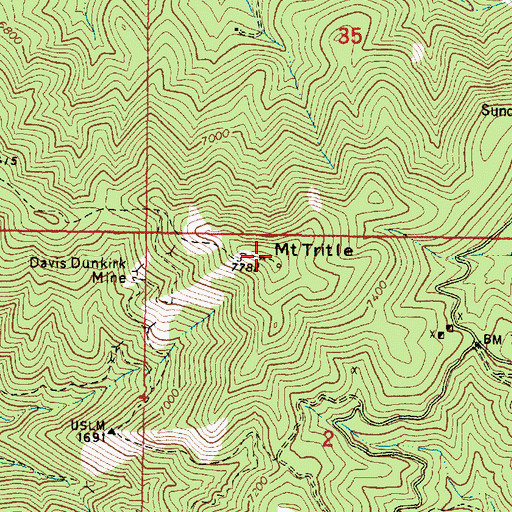 Topographic Map of Mount Tritle, AZ