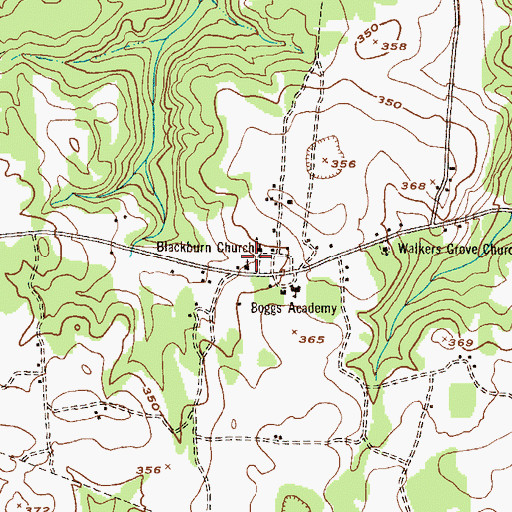 Topographic Map of Blackburn Church, GA