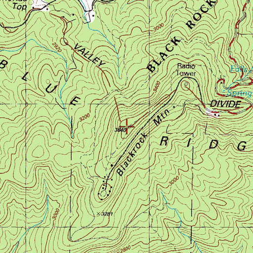 Topographic Map of Blackrock Mountain, GA