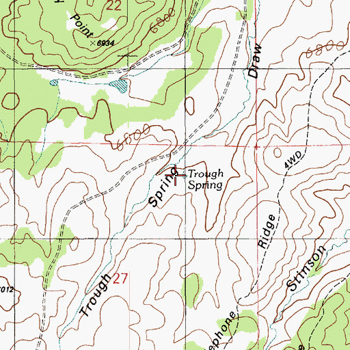 Topographic Map of Trough Spring, AZ
