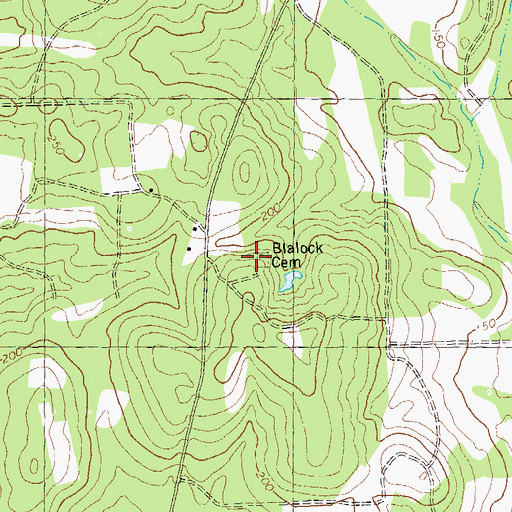 Topographic Map of Blalock Cemetery, GA