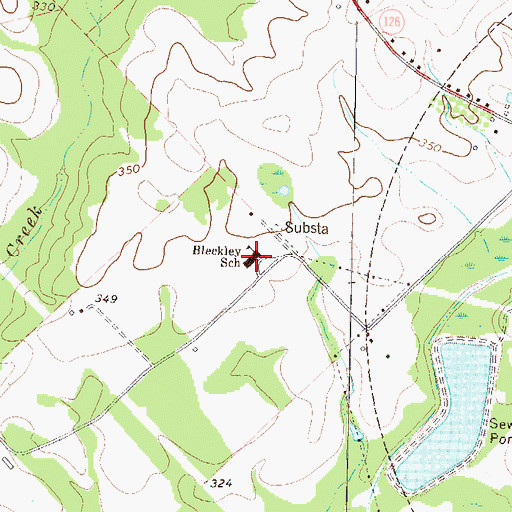 Topographic Map of Bleckley School, GA