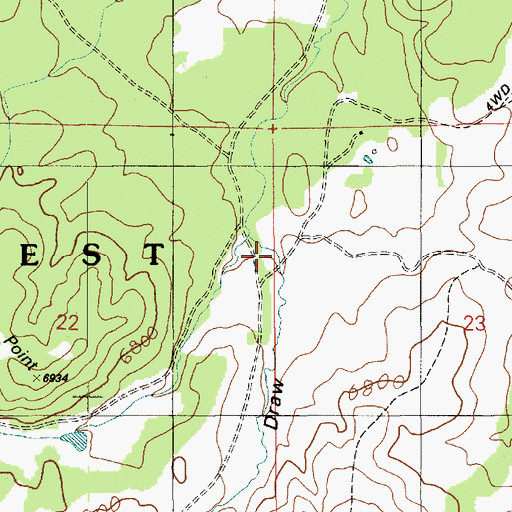 Topographic Map of Trough Spring Draw, AZ