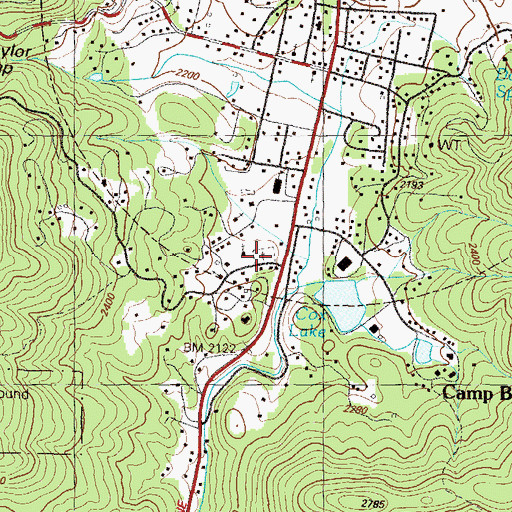Topographic Map of Blue Heights Church, GA