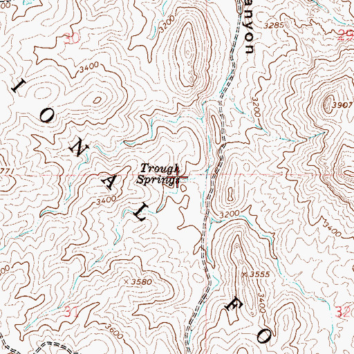 Topographic Map of Trough Springs, AZ