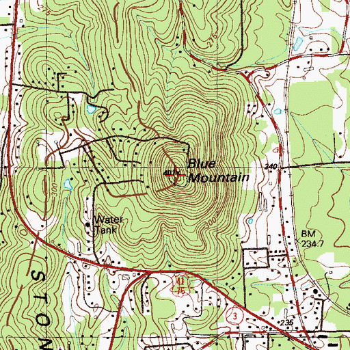 Topographic Map of Blue Mountain, GA
