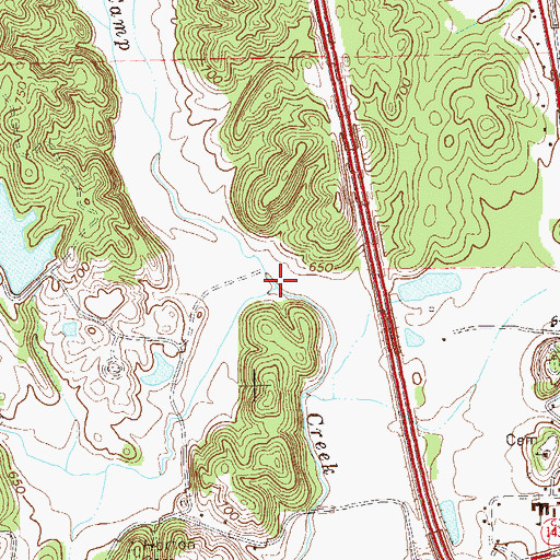Topographic Map of Blue Springs Creek, GA