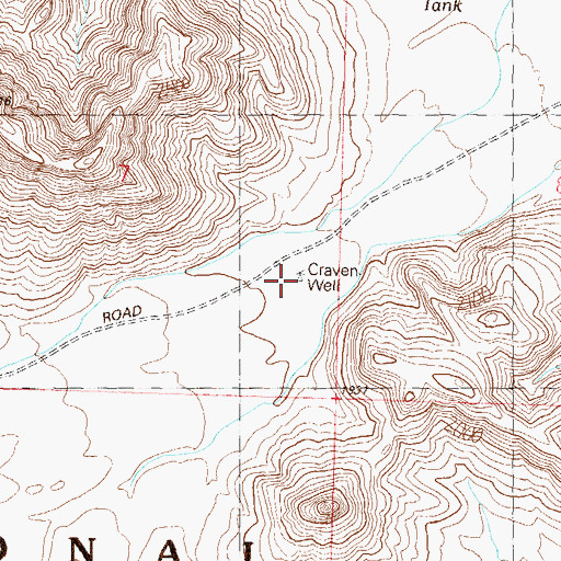 Topographic Map of Cravey Well, AZ