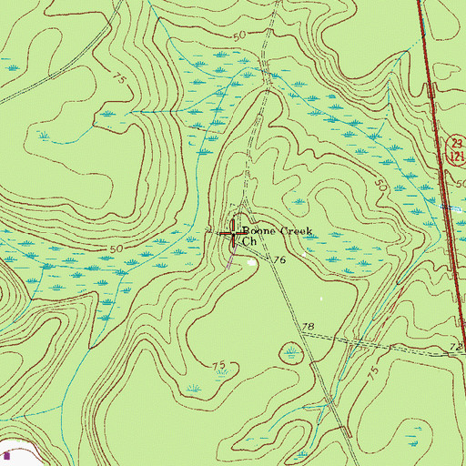 Topographic Map of Boone Creek Church, GA