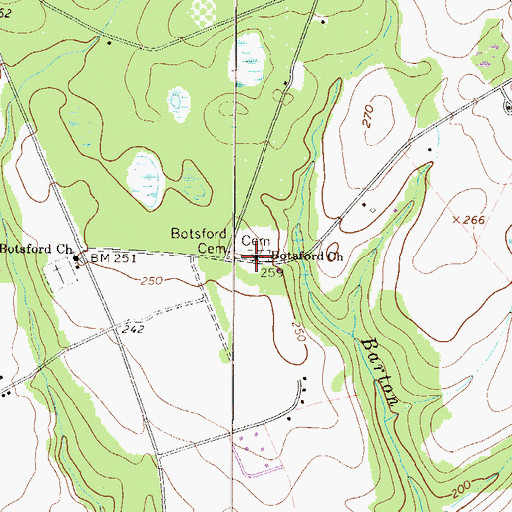 Topographic Map of Botsford Church, GA