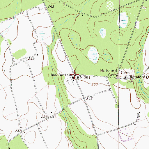 Topographic Map of Botsford Church, GA