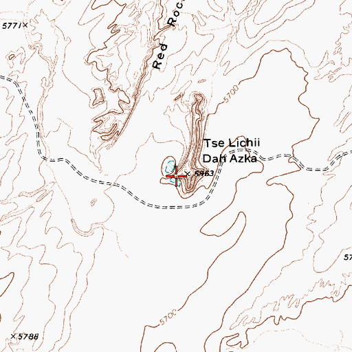 Topographic Map of Tse Lichii Dah Azka, AZ