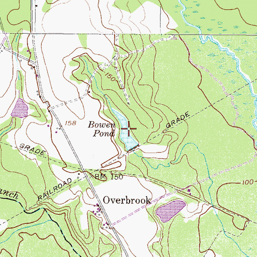 Topographic Map of Bowen Pond, GA