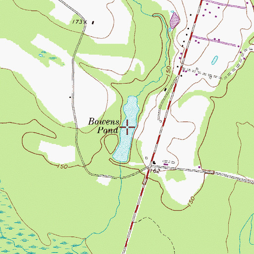 Topographic Map of Bowens Pond, GA