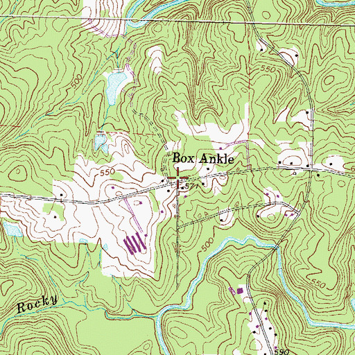 Topographic Map of Box Ankle, GA