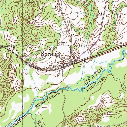 Topographic Map of Box Springs, GA