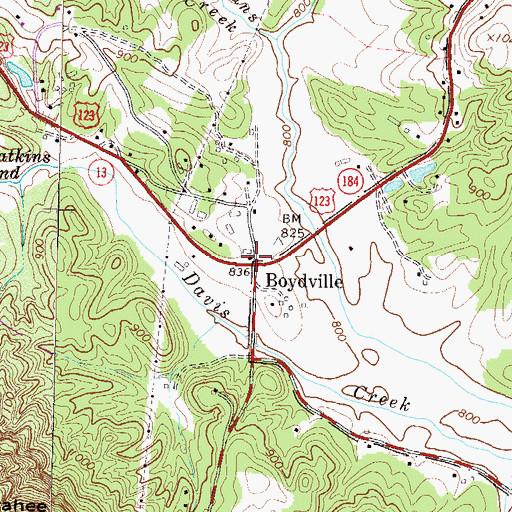 Topographic Map of Boydville, GA