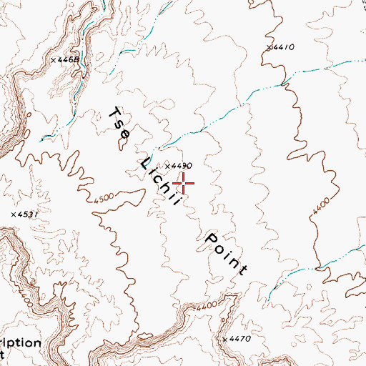 Topographic Map of Tse Lichii Point, AZ