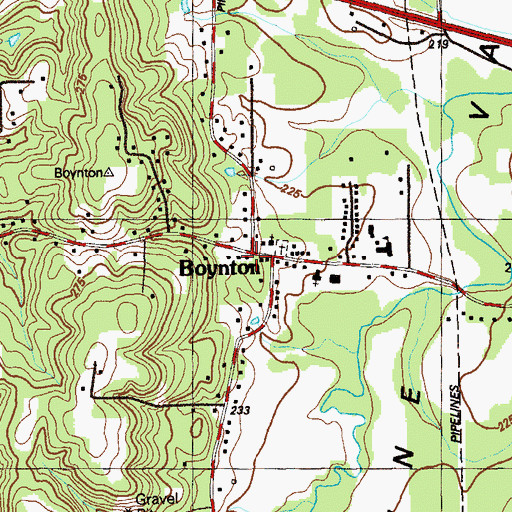 Topographic Map of Boynton, GA