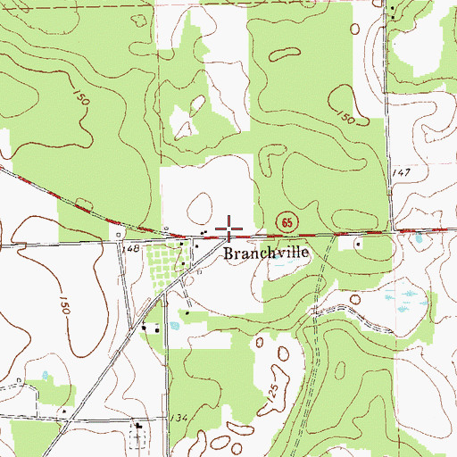 Topographic Map of Branchville, GA