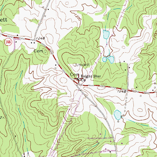 Topographic Map of Bright Star Church, GA