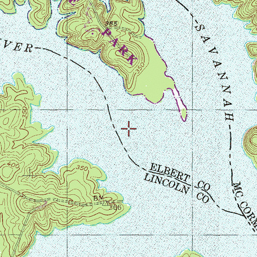 Topographic Map of Broad River, GA