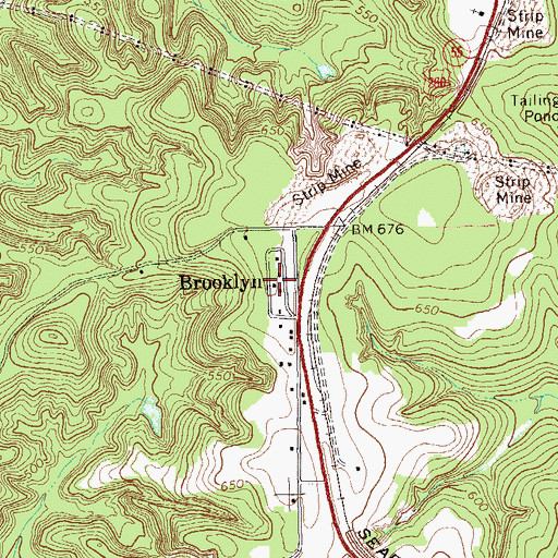 Topographic Map of Brooklyn, GA