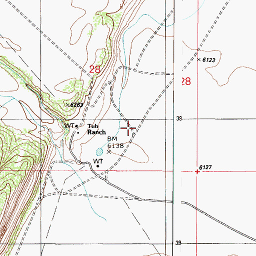 Topographic Map of Tub Ranch, AZ