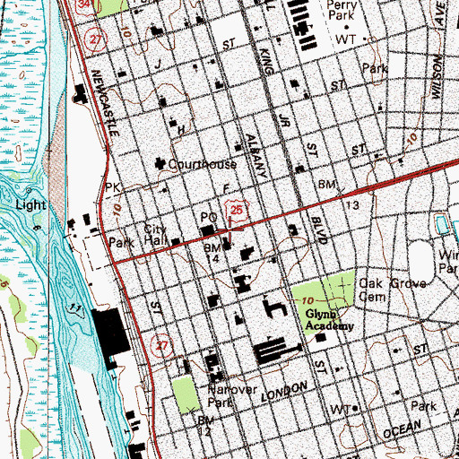 Topographic Map of Brunswick, GA