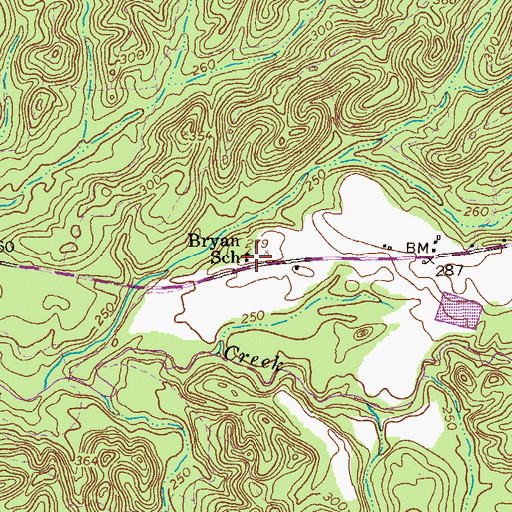 Topographic Map of Bryan School (historical), GA