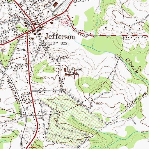 Topographic Map of Bryan School, GA