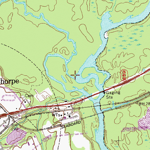 Topographic Map of Buck Creek, GA