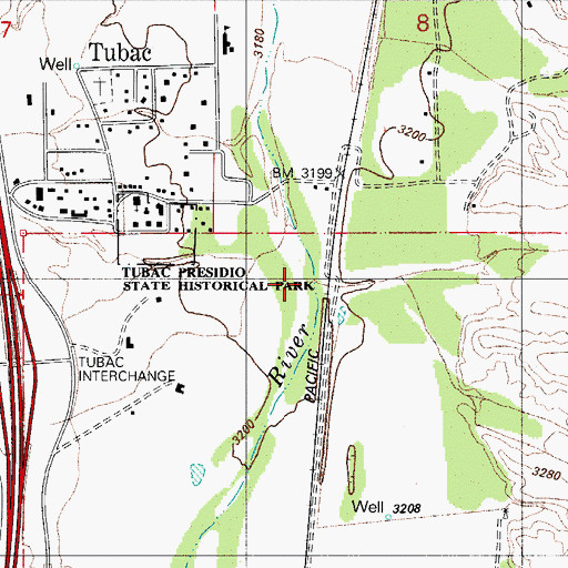 Topographic Map of Tubac Creek, AZ