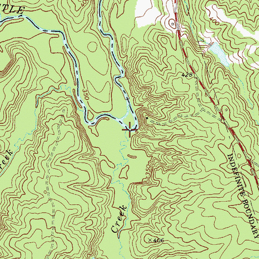 Topographic Map of Bull Creek, GA
