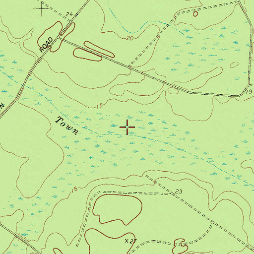 Topographic Map of Bull Town Swamp, GA