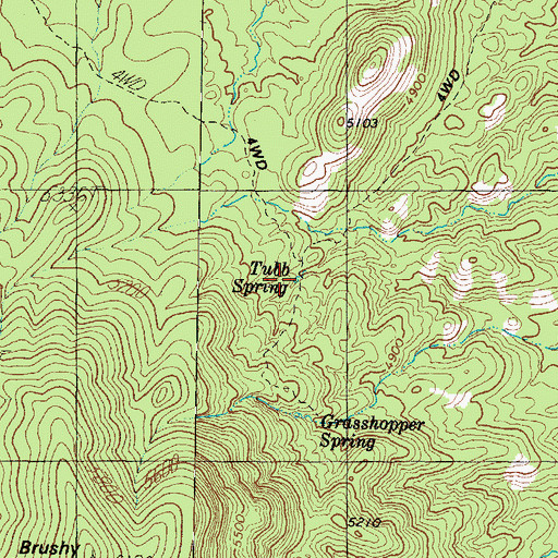 Topographic Map of Tubb Spring, AZ
