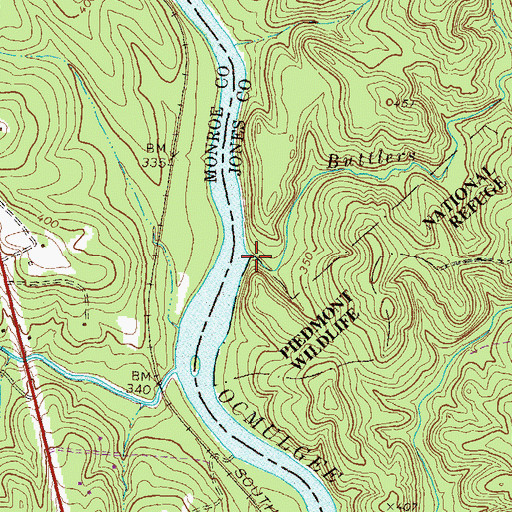 Topographic Map of Buttlers Creek, GA