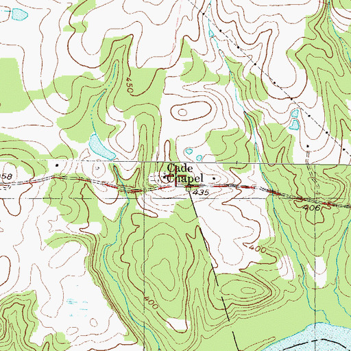 Topographic Map of Cade Chapel, GA