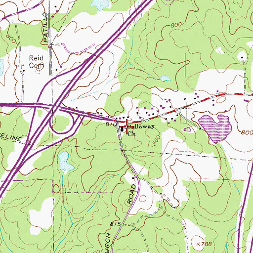 Topographic Map of Callaway Chapel Missionary Baptist Church, GA