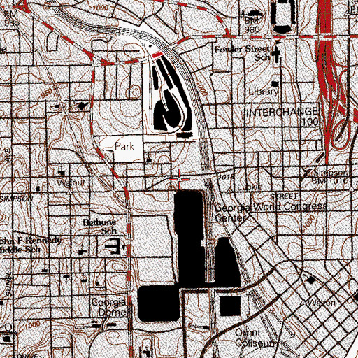 Topographic Map of Calvary Church, GA