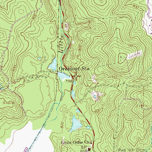 Topographic Map of Calvary Church, GA