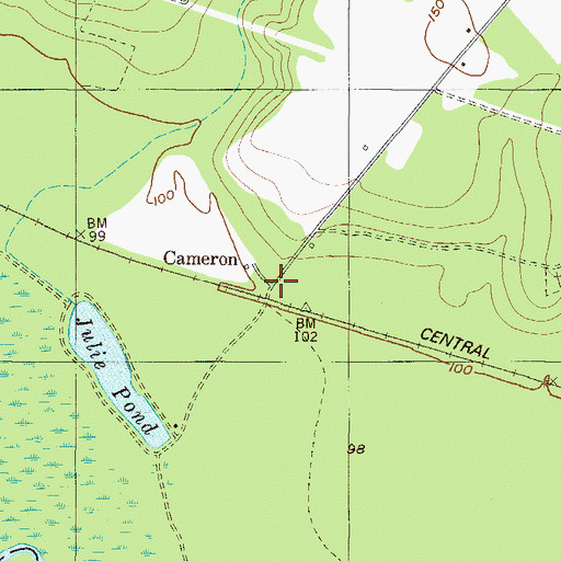 Topographic Map of Cameron, GA