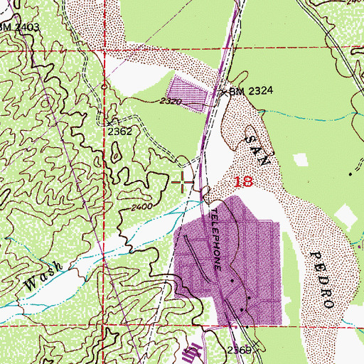 Topographic Map of Tucson Wash, AZ